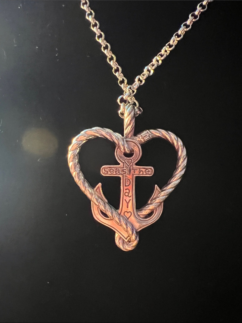 Brighton Silver Anchor Heart Pendant Necklace NWT - Picture 4 of 4